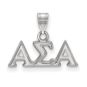Sterling Silver Alpha Sigma Alpha Small Greek Letters Pendant
